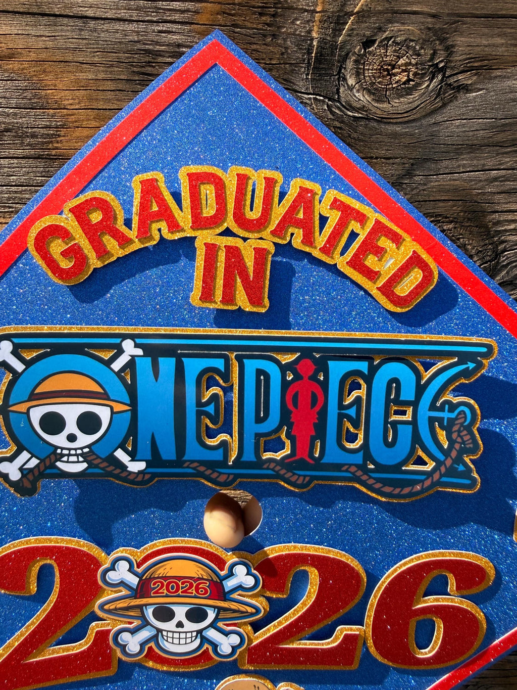 One piece inspired Graduation Cap Topper for boys, Personalized Grad Cap, Class of 2026