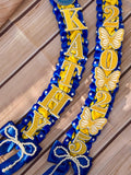 Coquette Graduation Ribbon Lei withPearl Accents, Class of 2026, Double braided lei