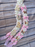 Coquette Graduation Ribbon Lei withPearl Accents, Class of 2026, Double braided lei