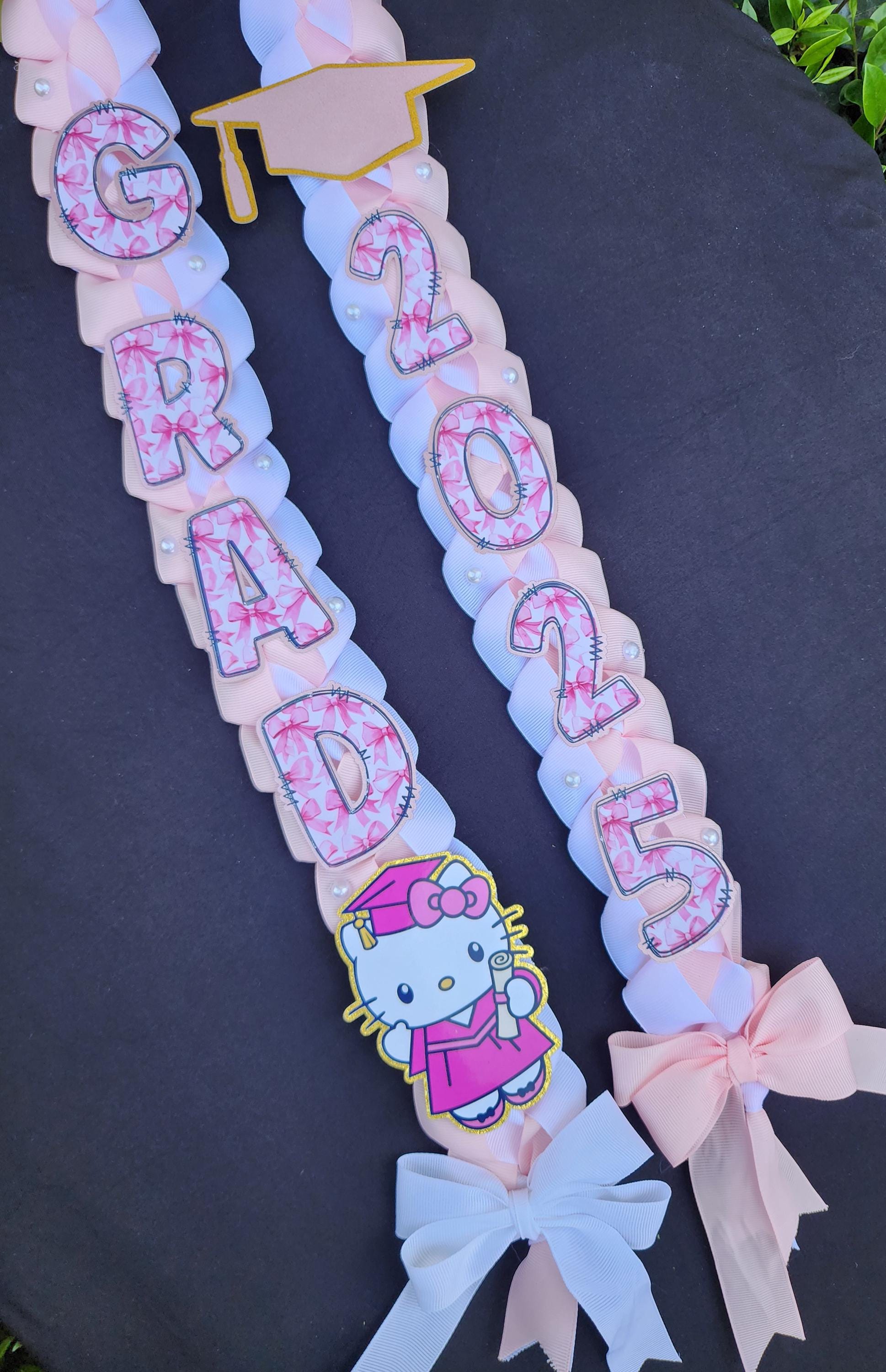 Kitty Graduation Ribbon Lei: Custom Class of 2026 Grad Gift
