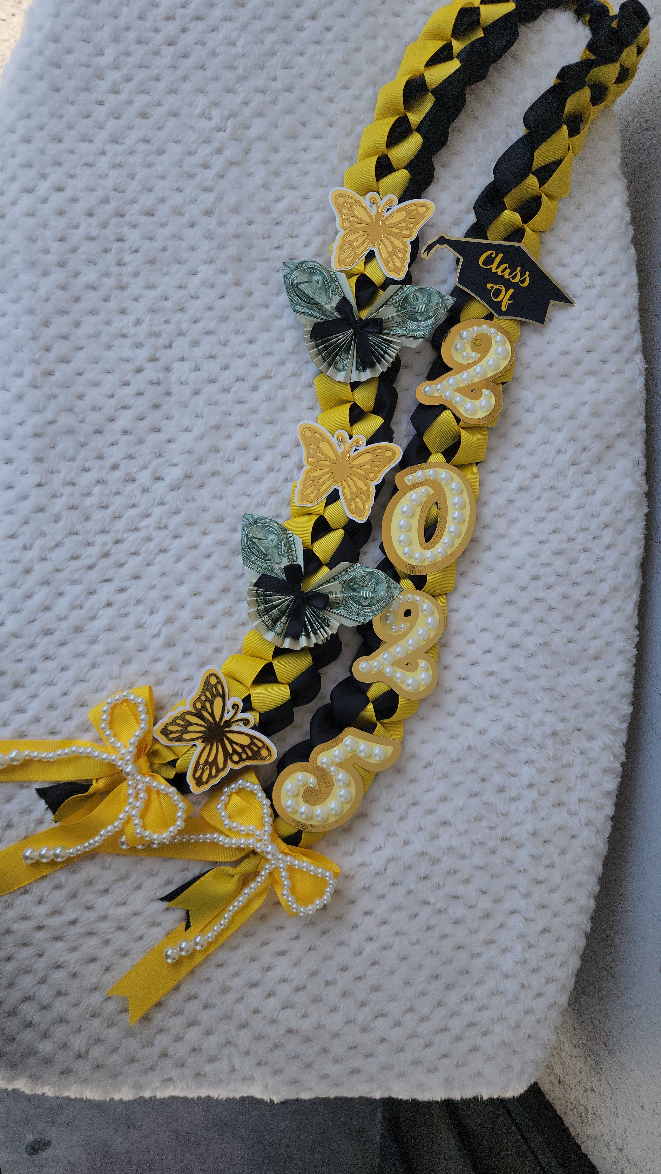 Money Lei, Graduation leis with money butterflies, Coquette Style