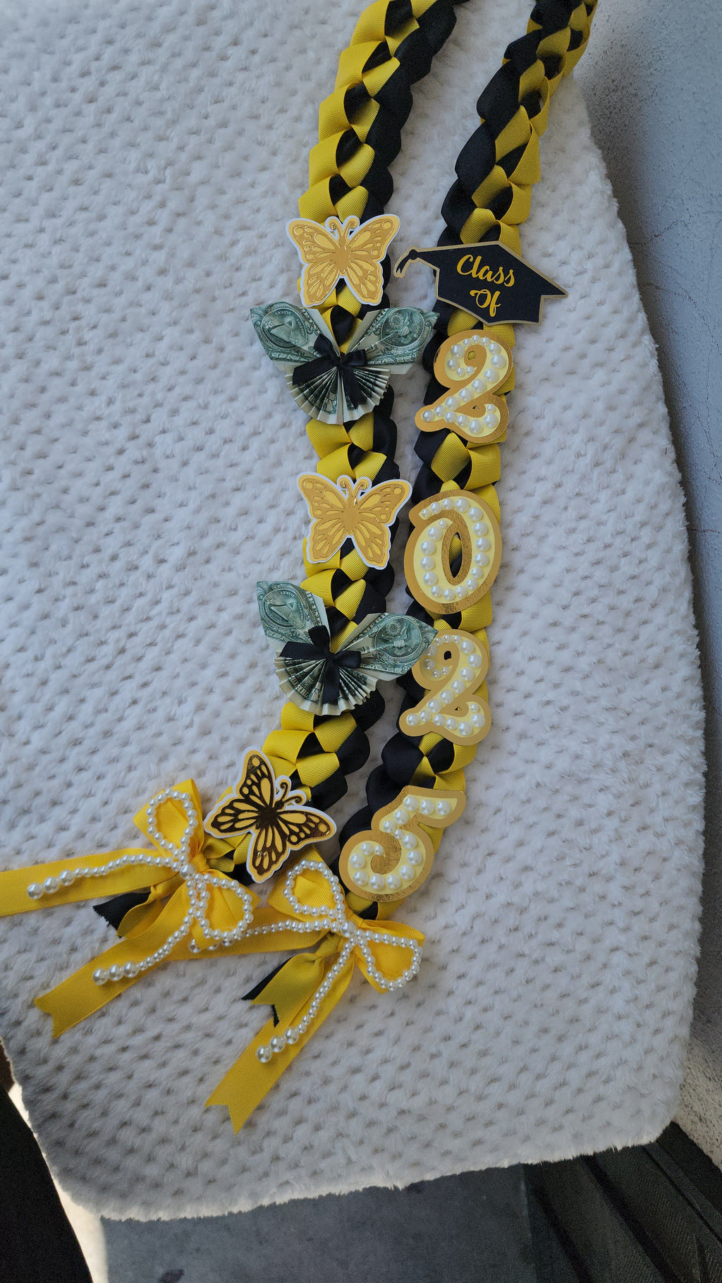 Money Lei, Graduation leis with money butterflies, Coquette Style