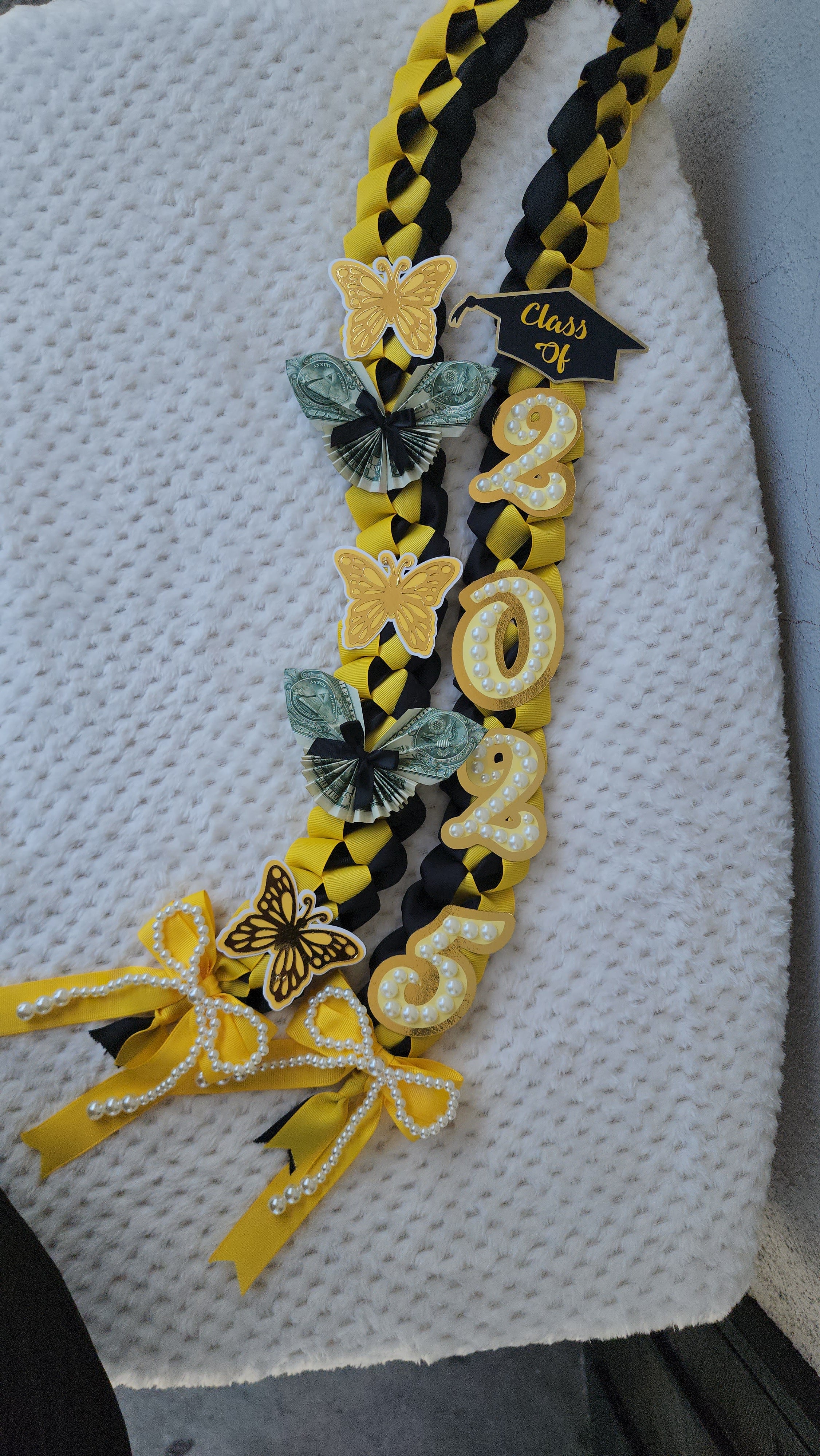 Money Lei, Graduation leis with money butterflies, Coquette Style
