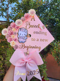 Graduation Cap Topper, handmade Paper Flowers, Personalized Grad Cap, Class of 2026