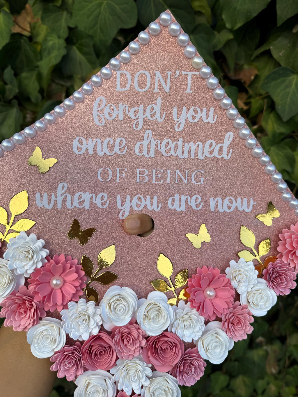Graduation Topper, handmade Paper Flowers, Personalized Grad Cap, Class of 2026 custom topper