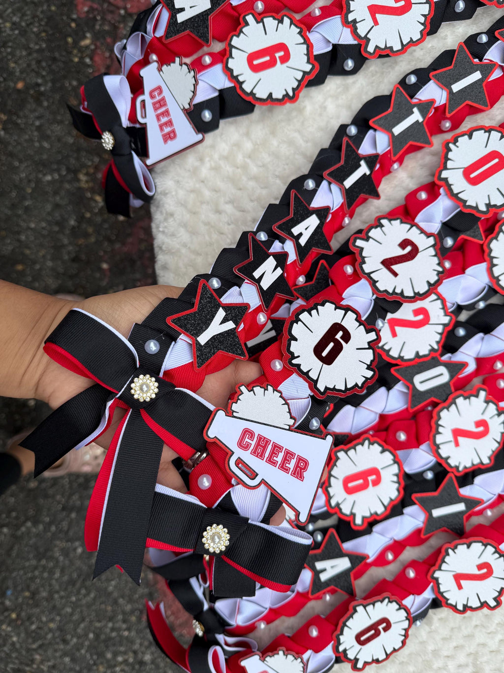 Cheerleader Graduation Ribbon Lei Custom Senior Night Gift Class 2026