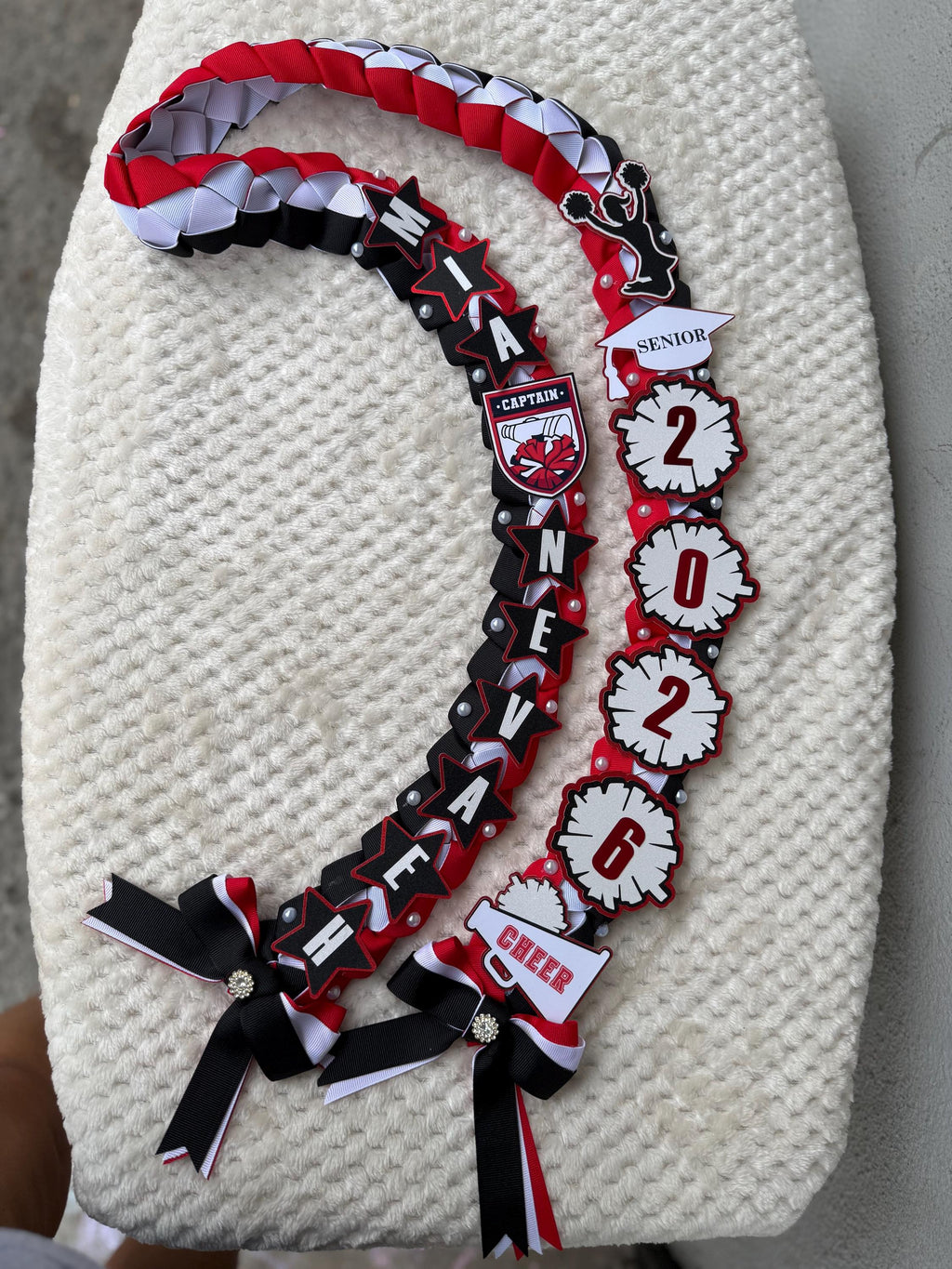 Cheerleader Graduation Ribbon Lei Custom Senior Night Gift Class 2026