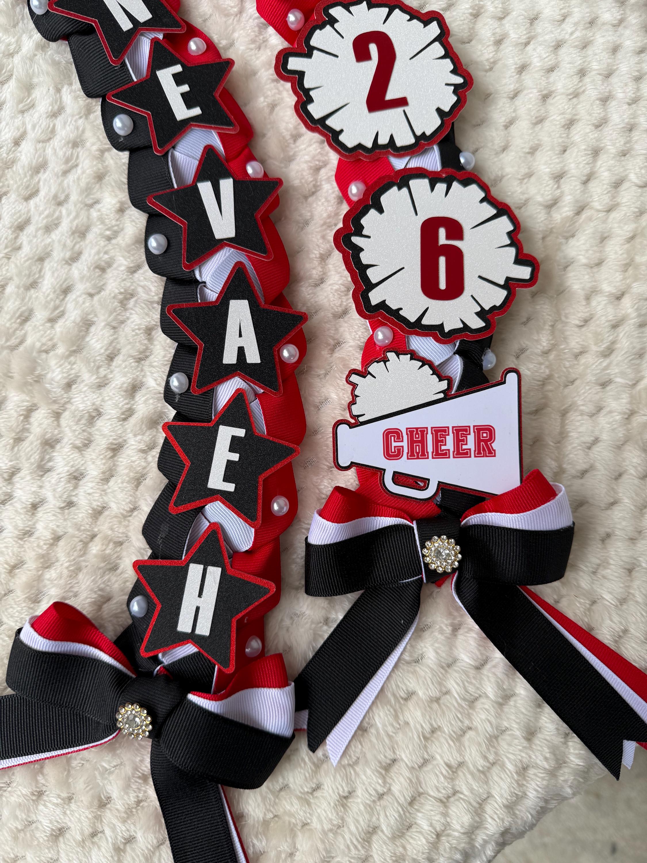 Cheerleader Graduation Ribbon Lei Custom Senior Night Gift Class 2026