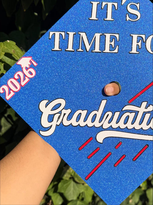 Baseball Graduation Cap Topper, Dodger Blue Glitter, sports Class of 2026