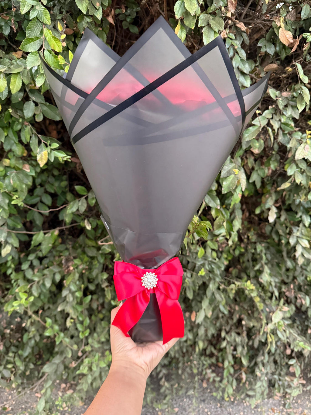 Handmade Red Ribbon Rose Bouquet • Forever Rose Gift • Long-Lasting Floral Arrangement
