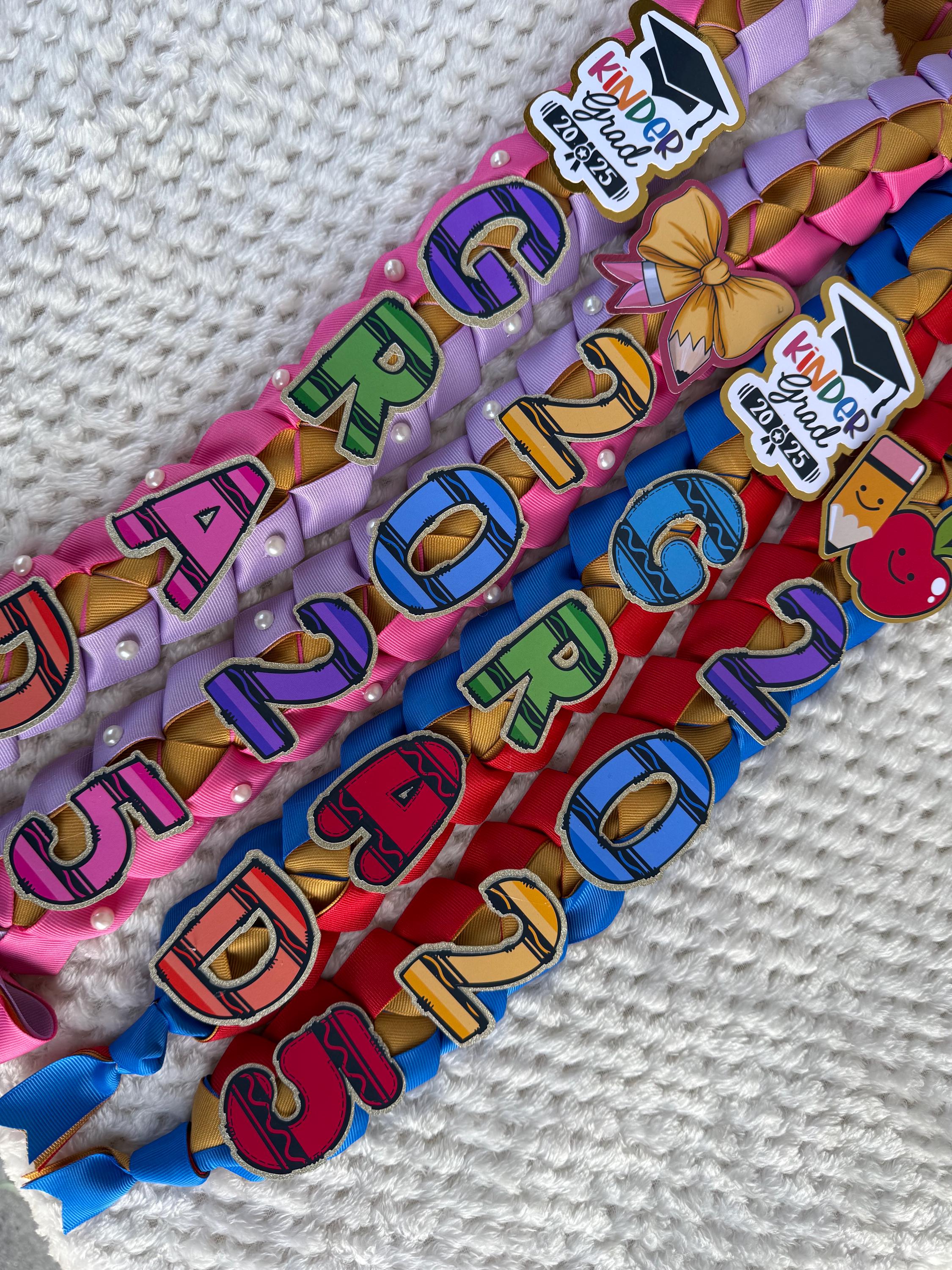 Crayon Inspired Kindergarten lei senior graduation gift