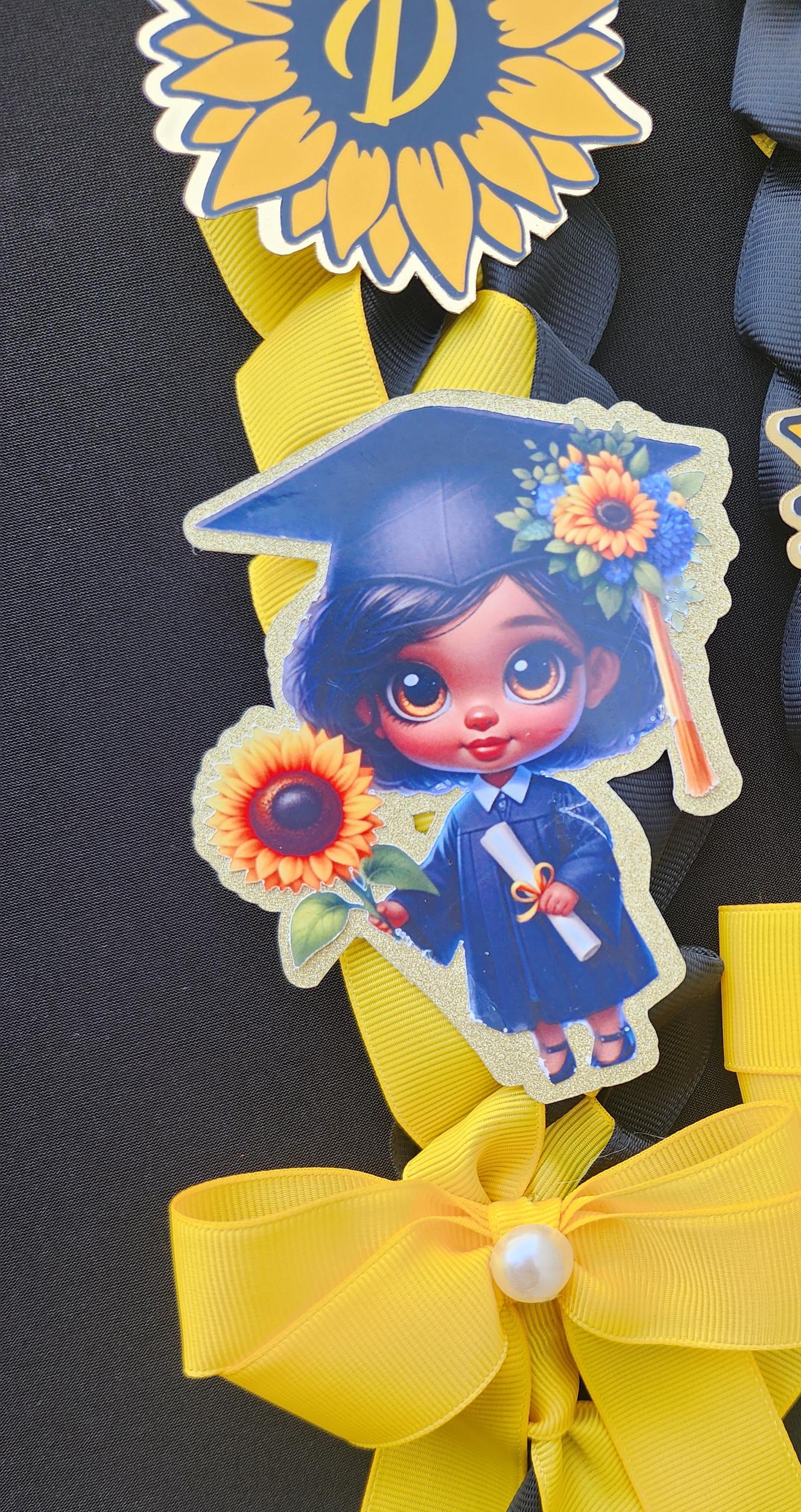 Sunflower Graduation Lei: Custom Ribbon Lei, Class of 2026