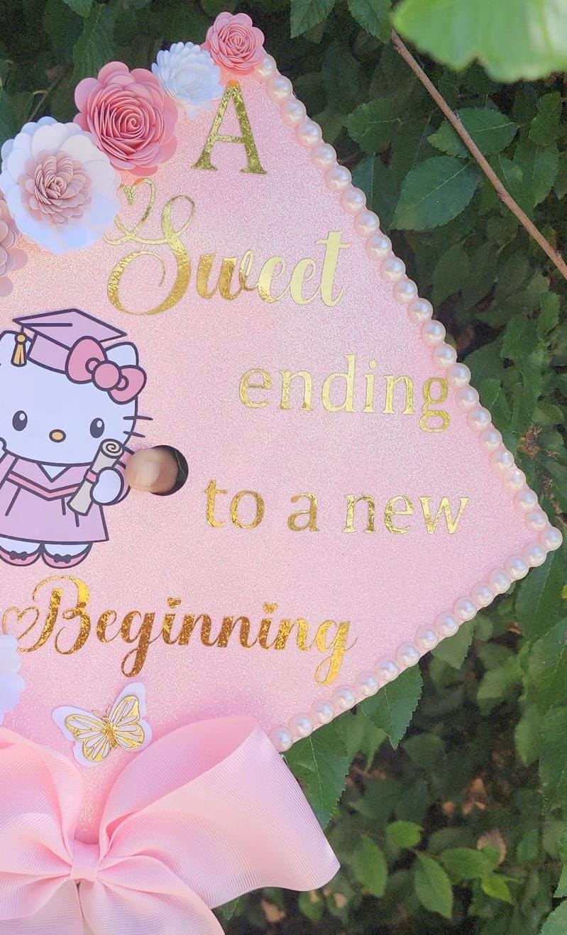 Graduation Cap Topper, handmade Paper Flowers, Personalized Grad Cap, Class of 2026