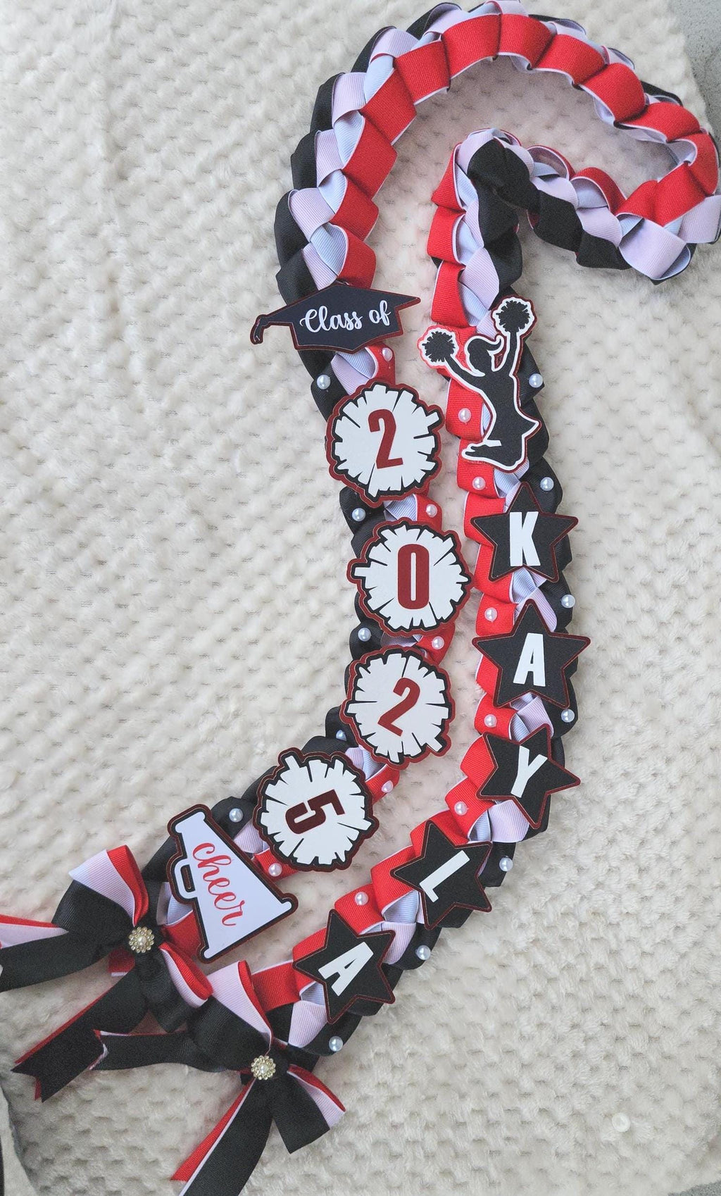 Cheerleader Graduation Ribbon Lei: Custom Senior Night Gift, Class 2026