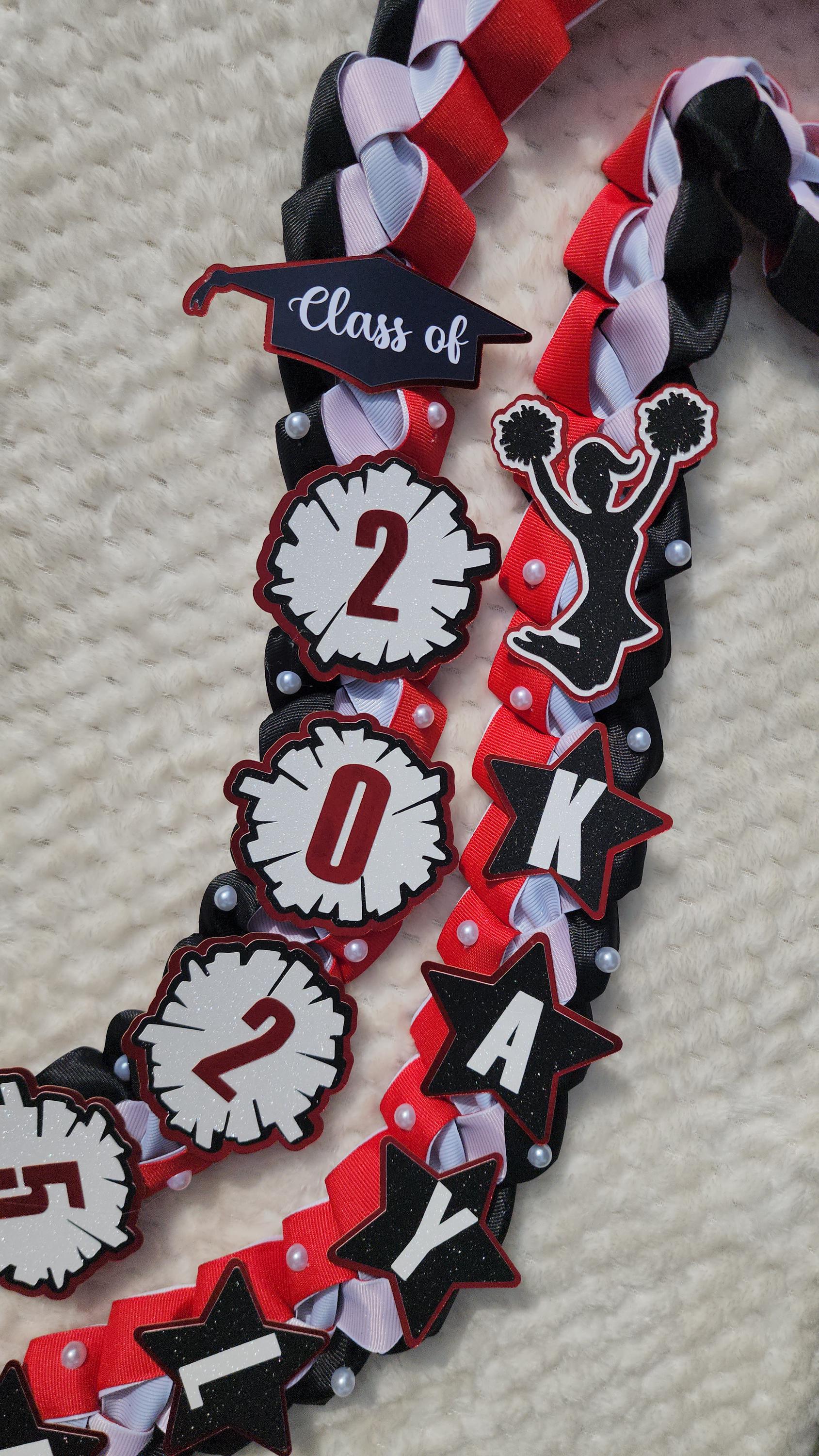 Cheerleader Graduation Ribbon Lei: Custom Senior Night Gift, Class 2026