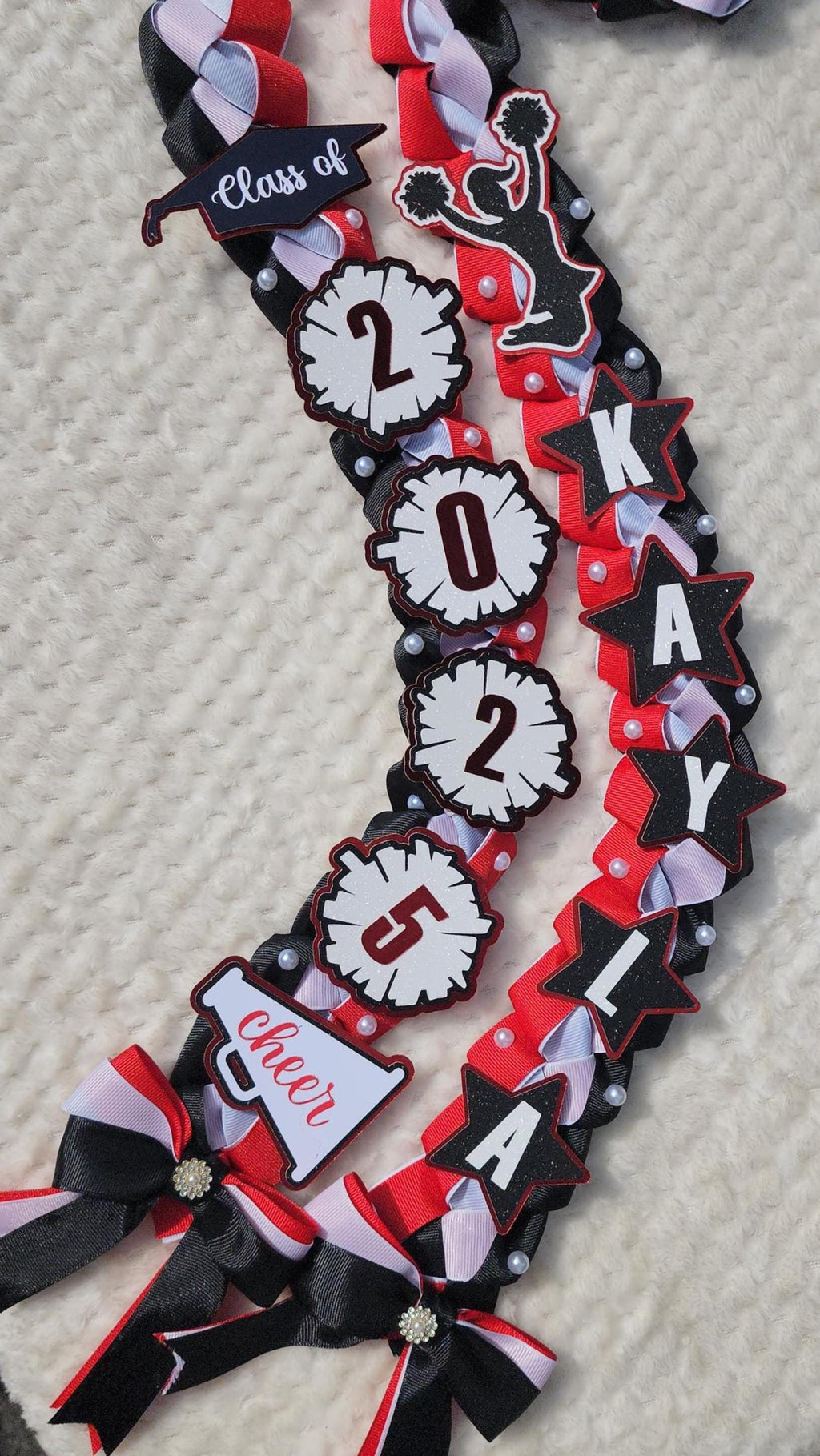 Cheerleader Graduation Ribbon Lei: Custom Senior Night Gift, Class 2026