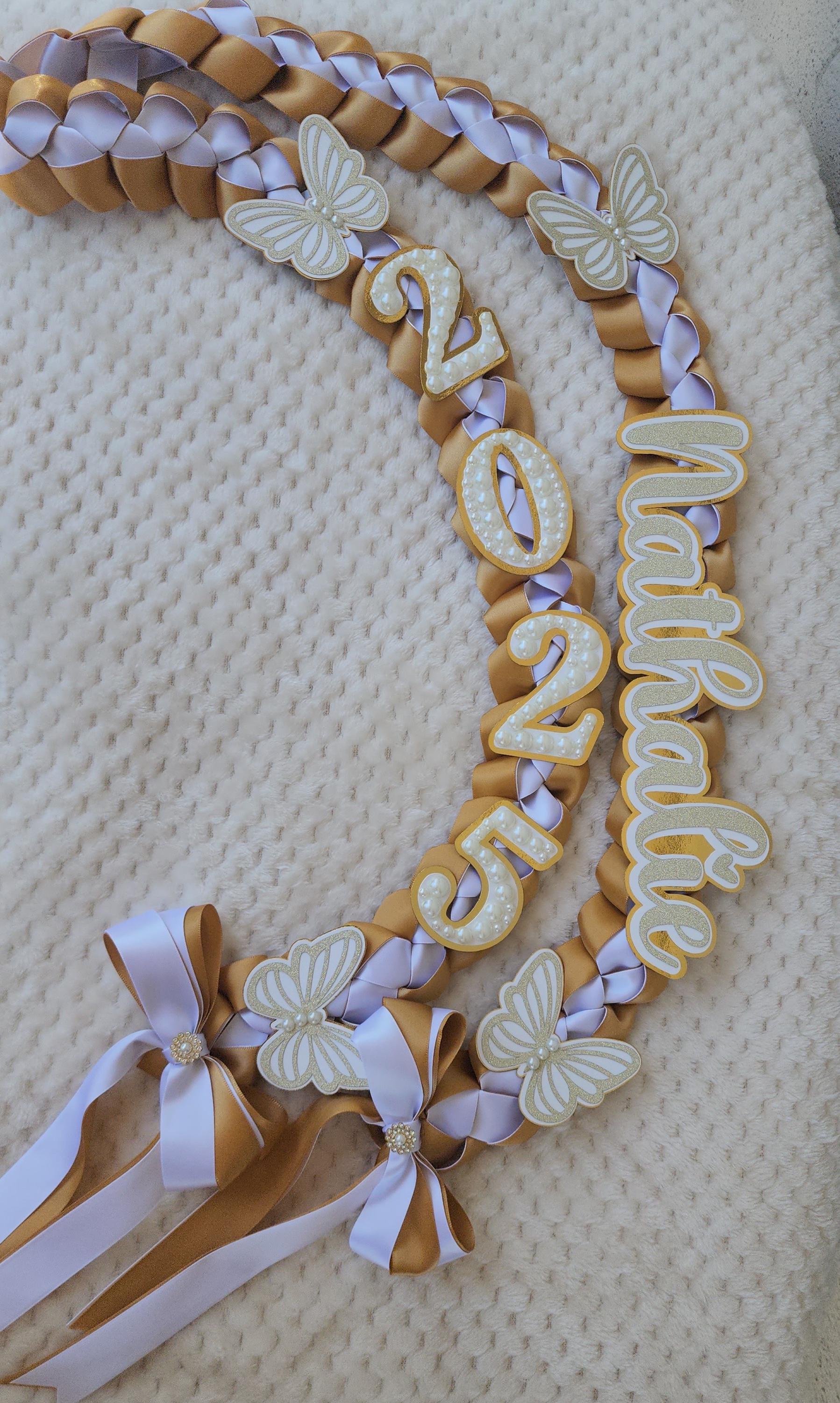 Graduation Lei Coquette with Pearls and butterflies, Class of 2026, Senior gift