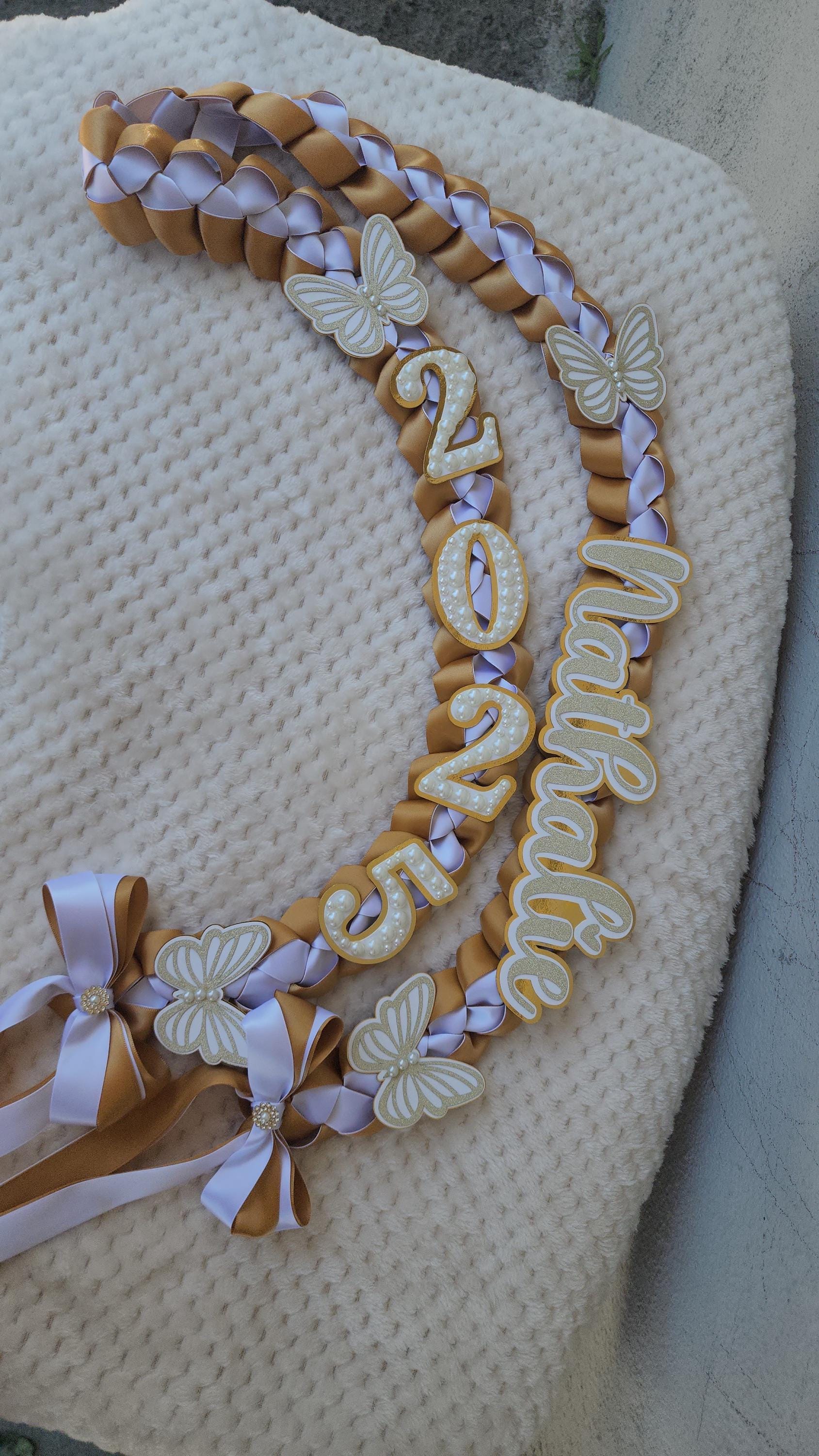 Graduation Lei Coquette with Pearls and butterflies, Class of 2026, Senior gift