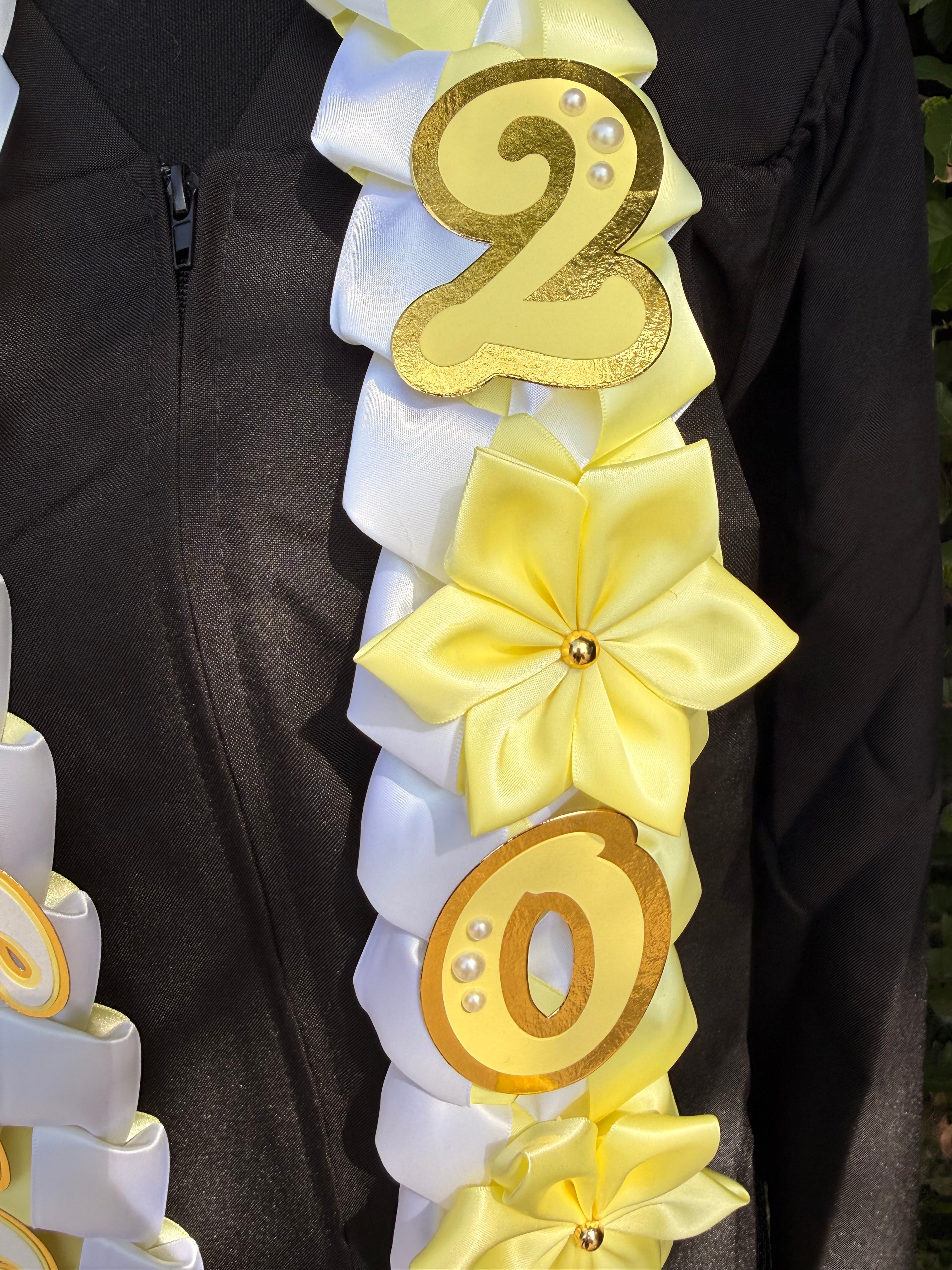 Graduation Ribbon Lei 2026 Satin Braid Lei Personalized Name Graduation Lei Butterfly Grad Lei High School or College gift