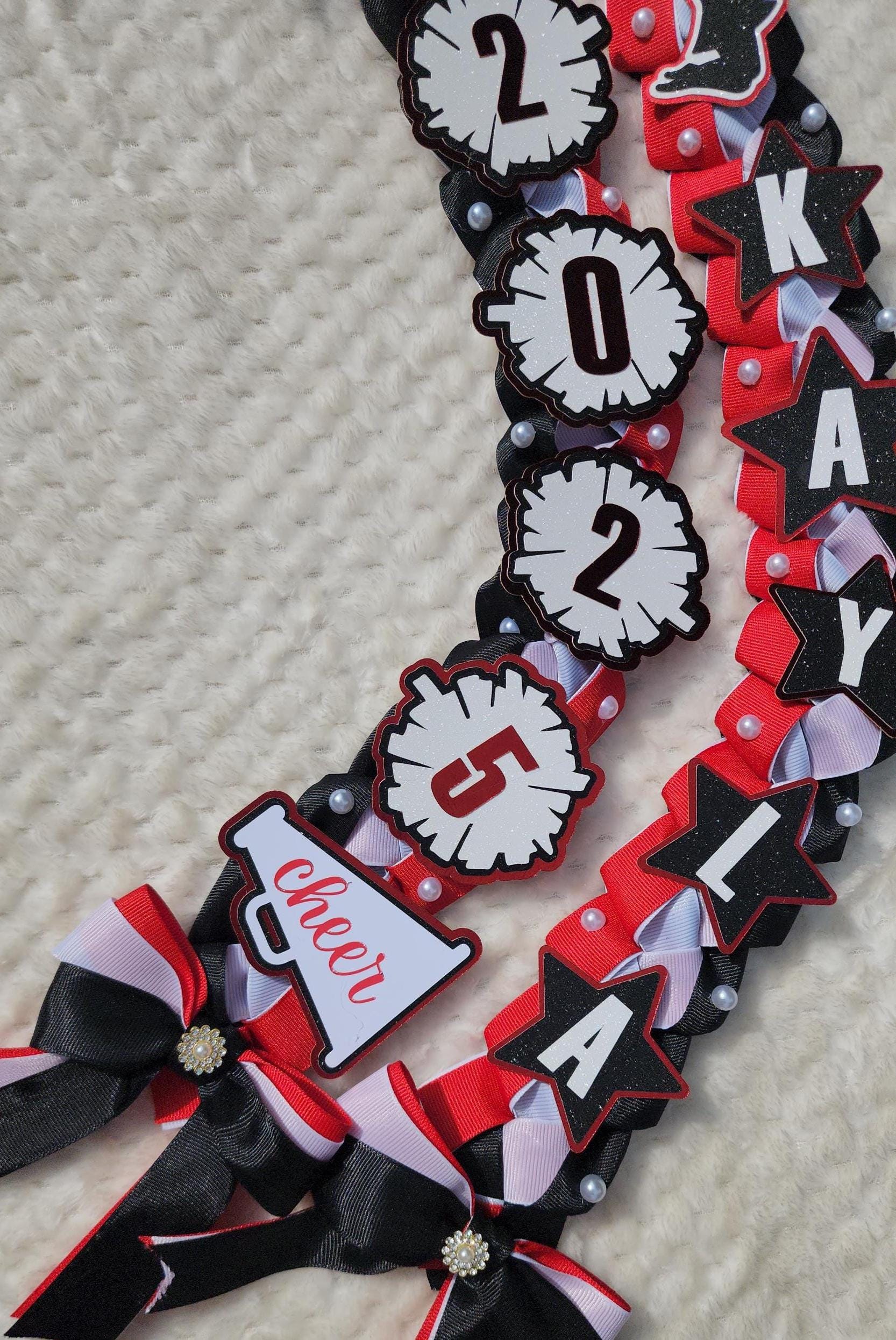 Cheerleader Graduation Ribbon Lei: Custom Senior Night Gift, Class 2026