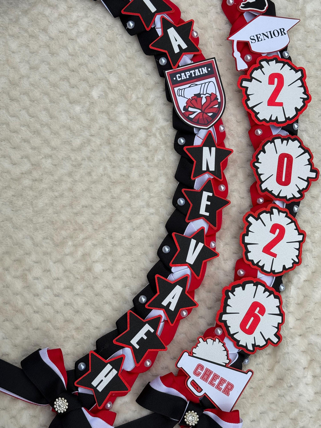 Cheerleader Graduation Ribbon Lei Custom Senior Night Gift Class 2026