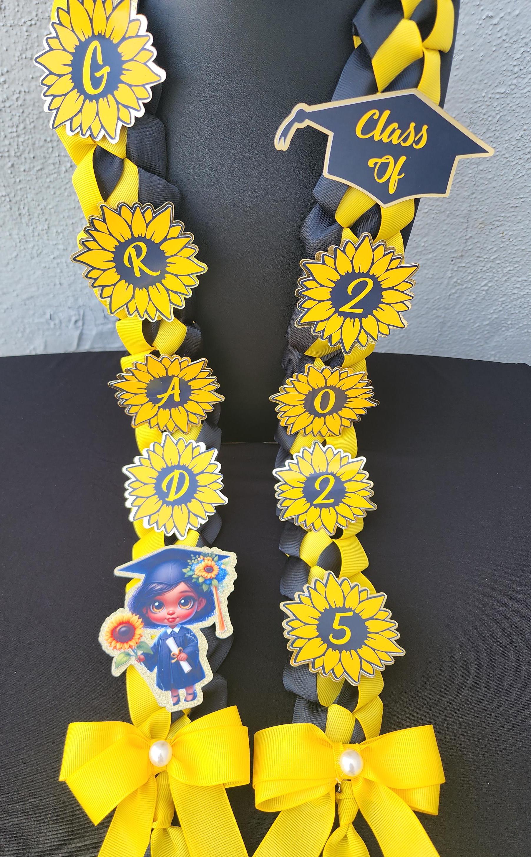 Sunflower Graduation Lei: Custom Ribbon Lei, Class of 2026