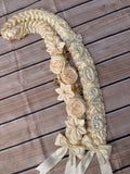 Graduation Ribbon Lei with flower and pearls, Class of 2026, Double braided lei