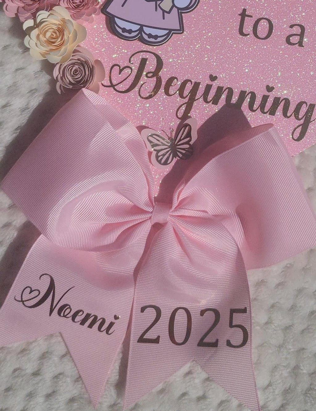 Graduation Cap Topper, handmade Paper Flowers, Personalized Grad Cap, Class of 2026