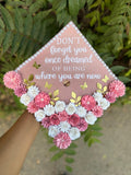 Graduation Topper, handmade Paper Flowers, Personalized Grad Cap, Class of 2026 custom topper