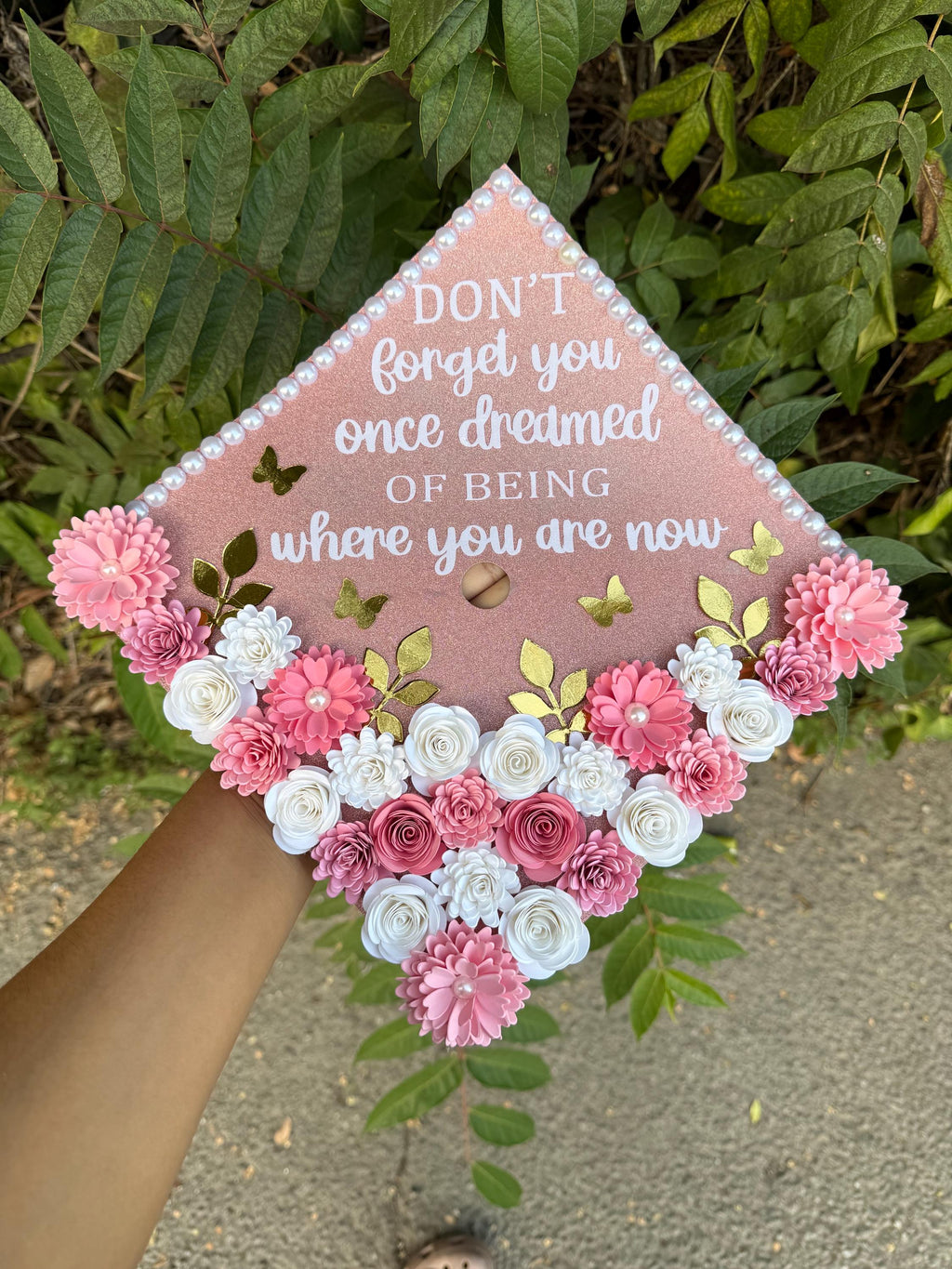 Graduation Topper, handmade Paper Flowers, Personalized Grad Cap, Class of 2026 custom topper