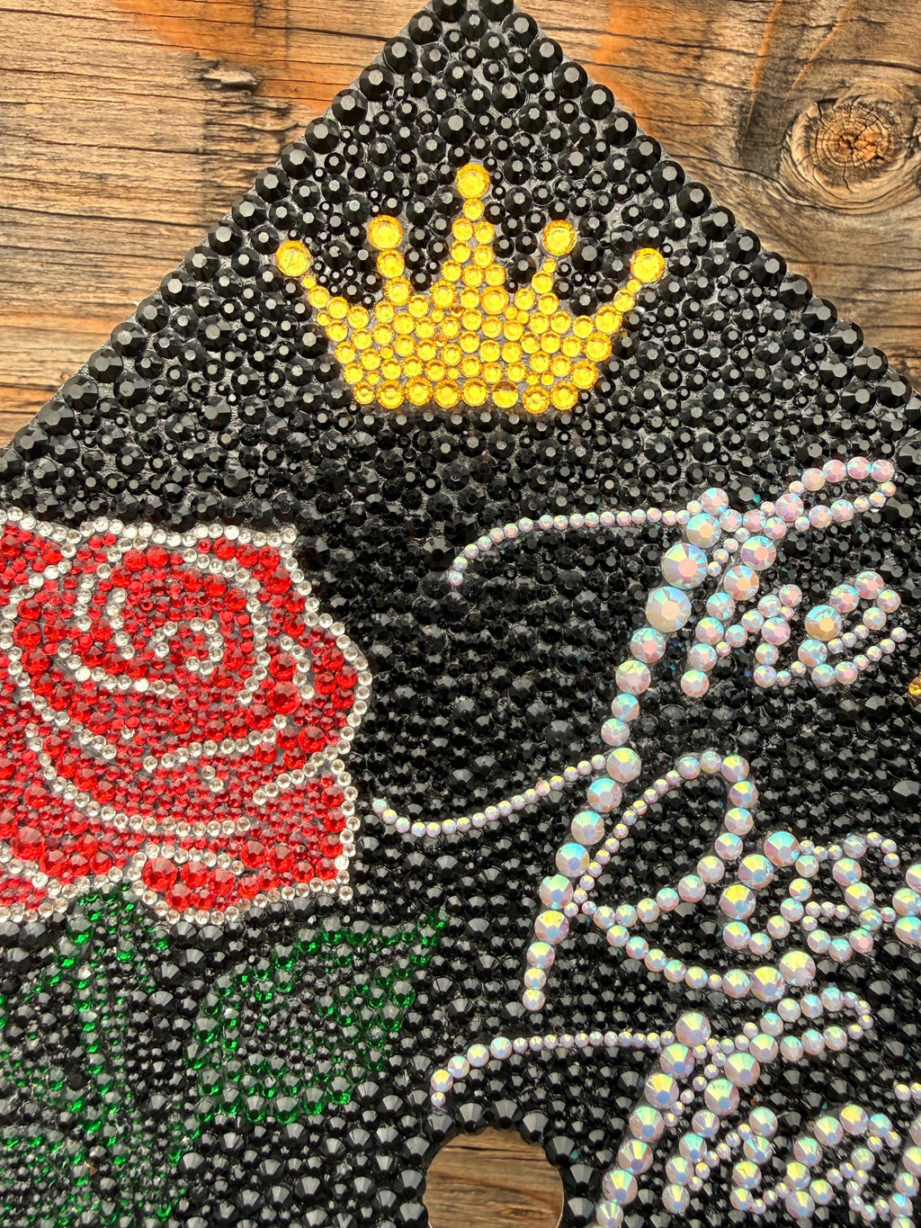 Rhinestone Graduation Cap Topper, bedazzled grad gift, Concrete Rose