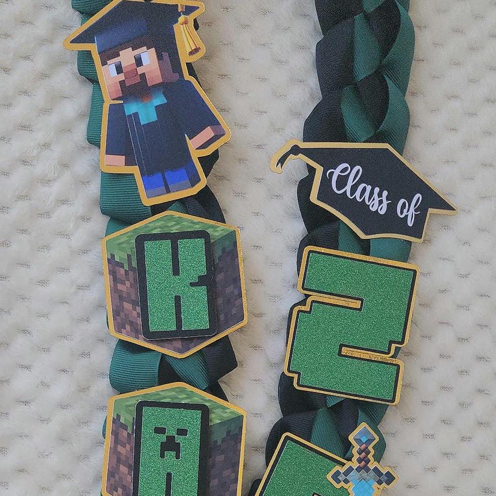 Minecraft Graduation Ribbon Lei, Senior Gift, Class of 2026 gift, Kindergarten Leis