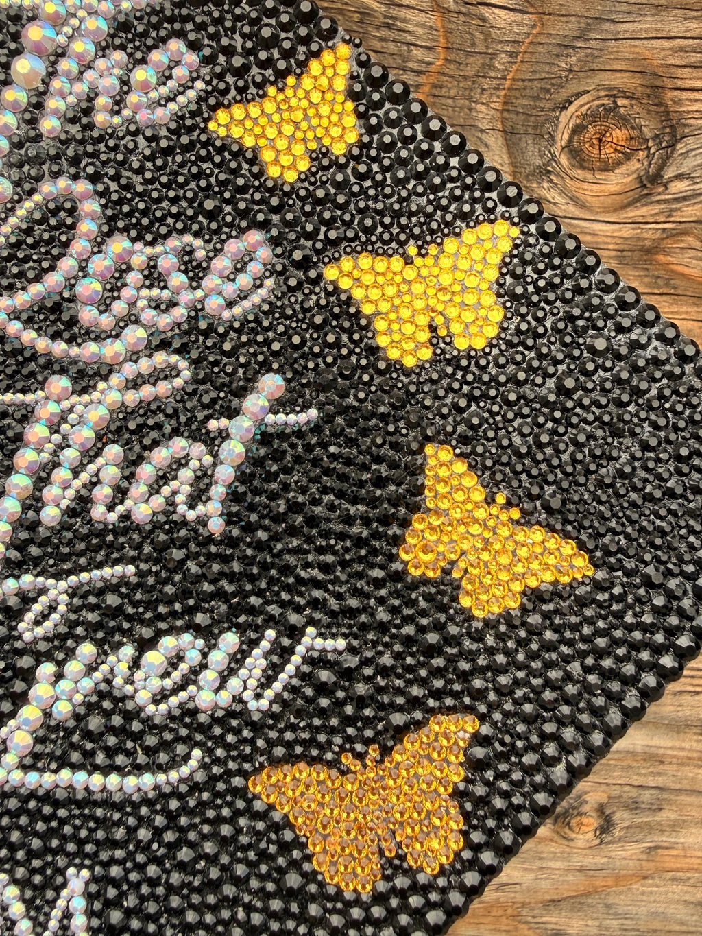 Rhinestone Graduation Cap Topper, bedazzled grad gift, Concrete Rose